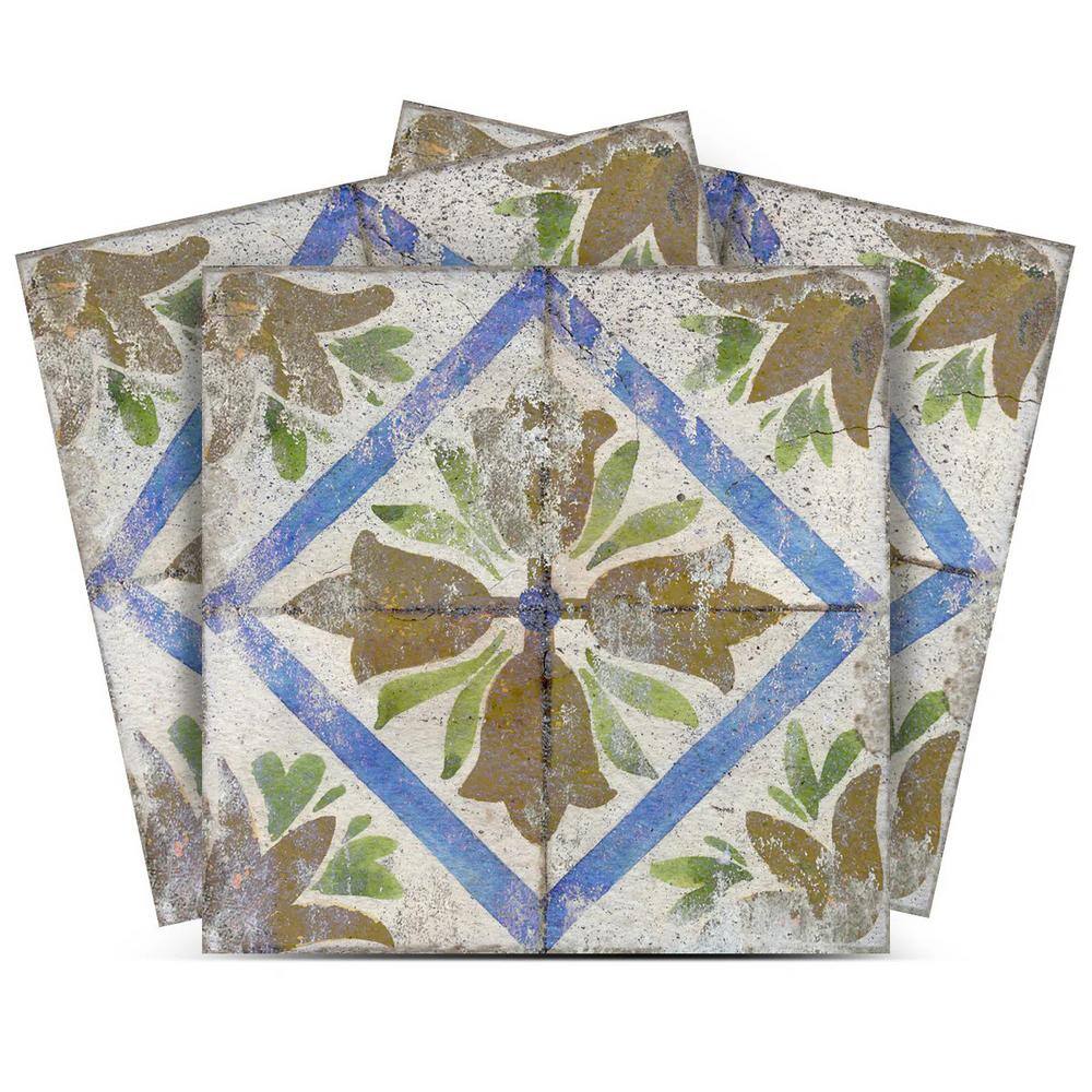 Blue, Green, Brown, and Beige R72 12 in. x 12 in. Vinyl Peel and Stick Tile (24 Tiles, 24 sq. ft./Pack) price history on PriceWatchPro