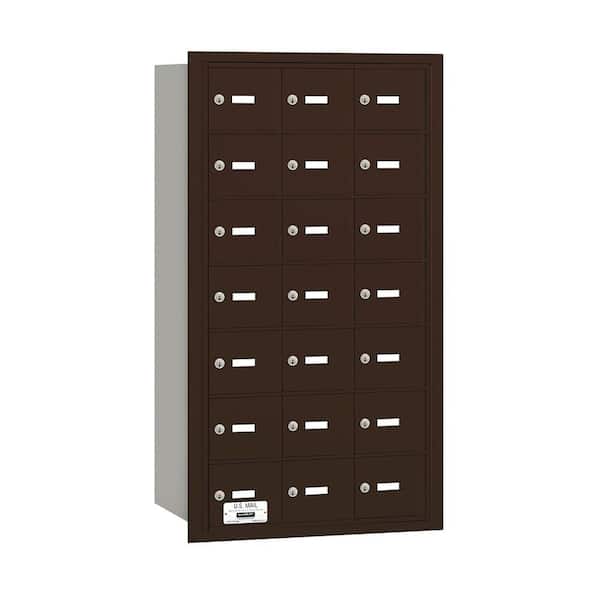 Salsbury Industries 3600 Series Bronze Private Rear Loading 4B Plus Horizontal Mailbox with 21A Doors