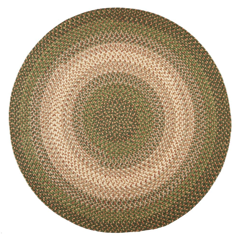Rhody Rug Ombre Herb Garden 8 ft. x 8 ft. Round Indoor/Outdoor Braided ...