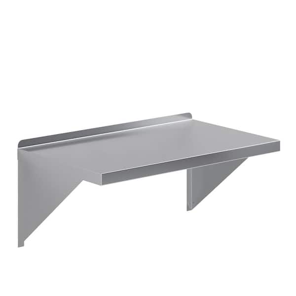 AMGOOD 18 in. W x 30 in. D Stainless Steel Wall Shelf Square Edge Kitchen, Restaurant, Garage, Laundry Decorative Wall Shelf