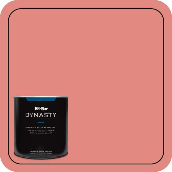 BEHR DYNASTY 1 qt. #170D-5 Mellow Coral Satin Enamel Interior Stain-Blocking Paint and Primer