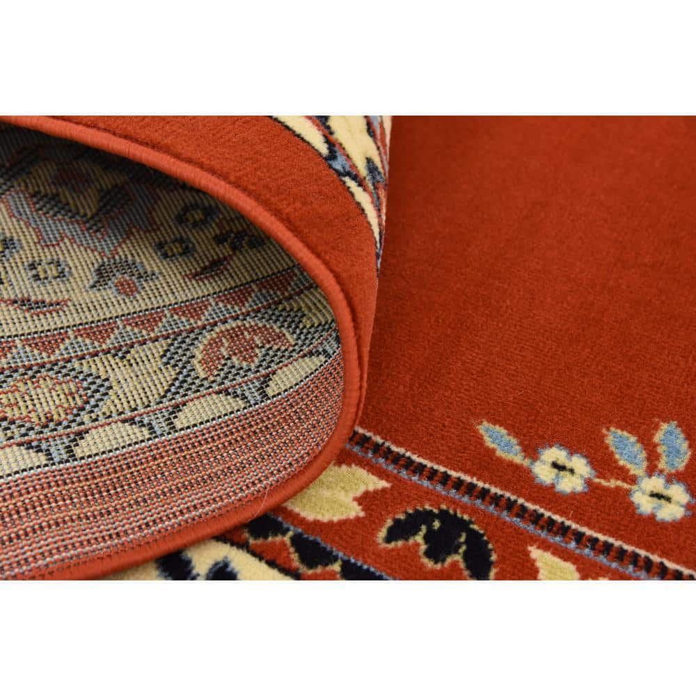 Handmade Rectangular Terracotta Medallion Stain-Resistant Rug, 10x13 ft