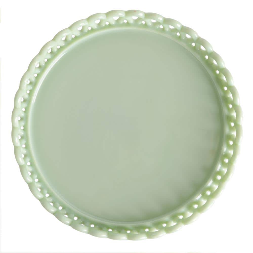 Mint Green Jadeite Glass Pedestal Cake Stand