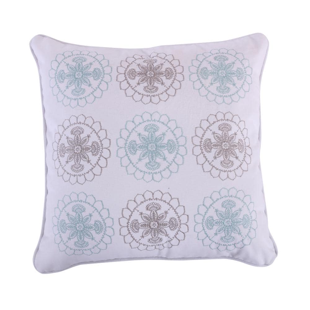 C&f Home 14 X 14 Rustic Damask Embroidered Throw Pillow : Target