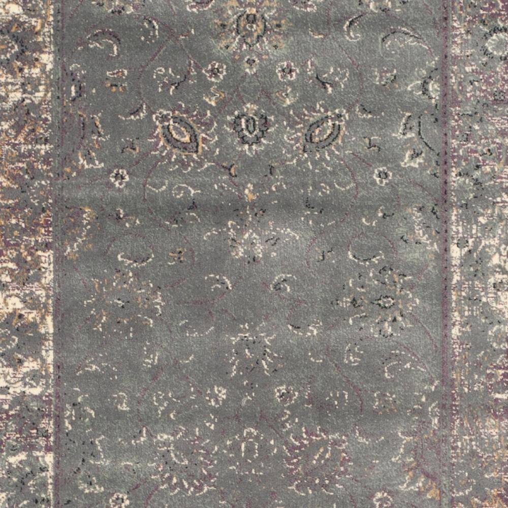 Vintage Grey and Multicolor Viscose Runner Rug, 2'2" x 10'