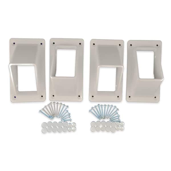 Weatherables Naples Tan Stair Railing Bracket Kit (4-Piece)