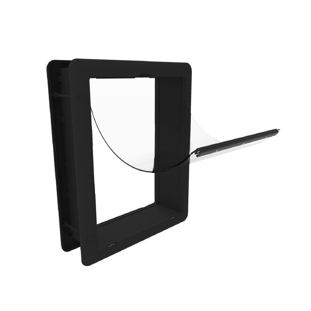Hakuna Pets 6.7 in. x 9.5 in. Essential Small Pet Door for Screens, Doors & Walls, for Dogs and Cats up to 11 lbs, Black