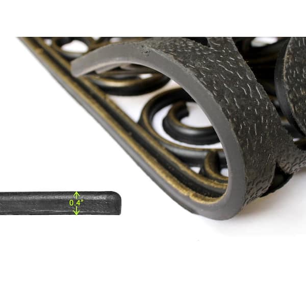 Moulded Vines Half-round Rubber Gold 24in. x 36in. Rubber Door Mat