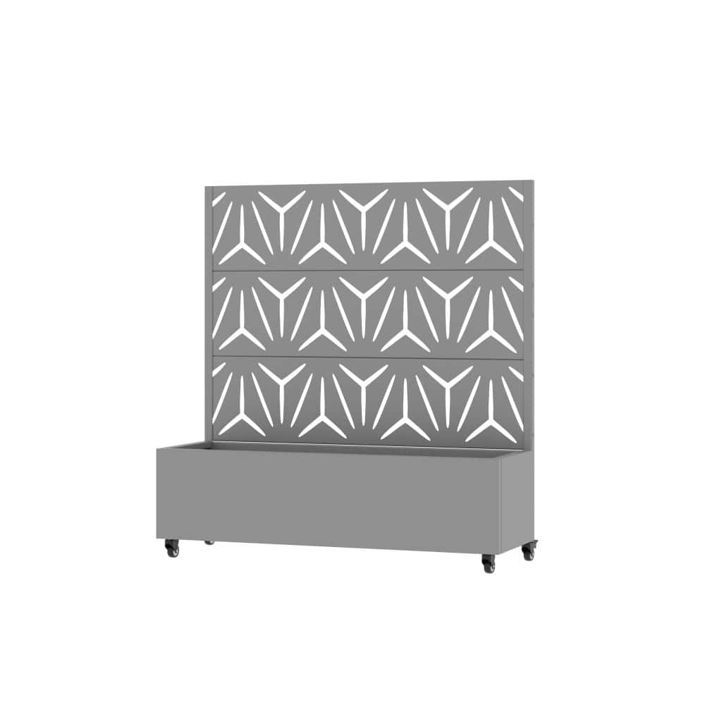 47 in. H x 47 in. W Gray Outdoor Metal Raised Garden Bed Planter Box with Trellis and Caster for Patio price history on PriceWatchPro