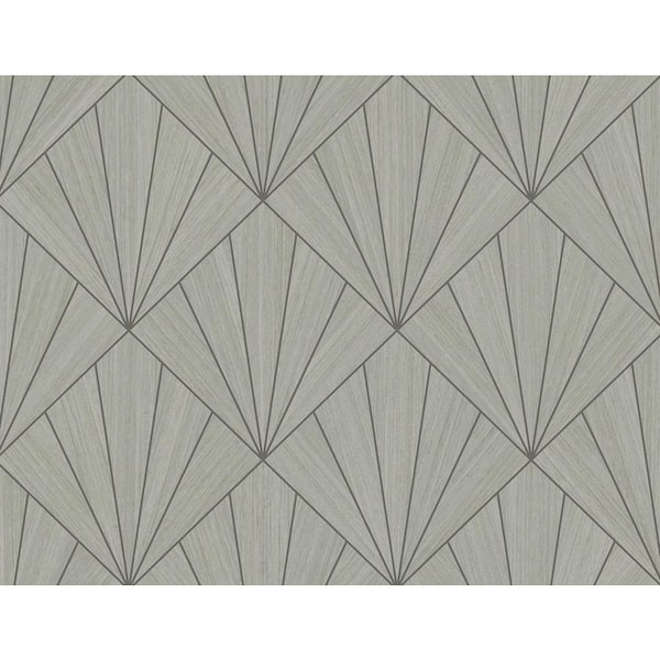 Seabrook Designs 60.75 sq. ft. Beige and Ash Mikkeli Embossed Vinyl Unpasted Wallpaper Roll