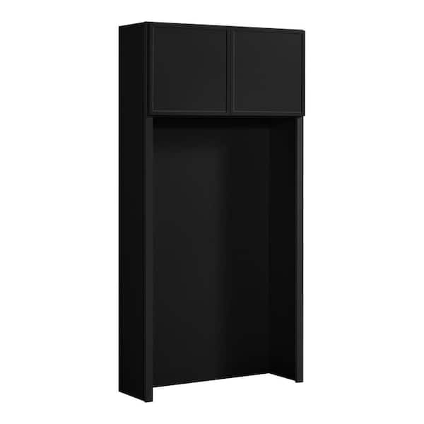 Leyton 36 in. W x 12 in. D x 72 in. D Ready To Assemble Plywood Slim Shaker Hall Tree Opening Cabinet in Raven Black