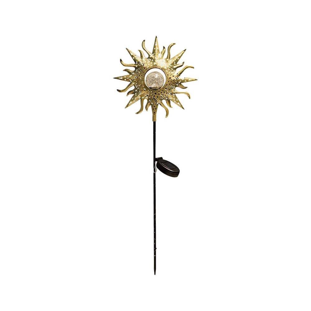 38.5 in. Yellow Metal Solar Outdoor Garden Stake Light Waterproof Decorative Sun Design 1-Pack Patio Lawn price history on PriceWatchPro