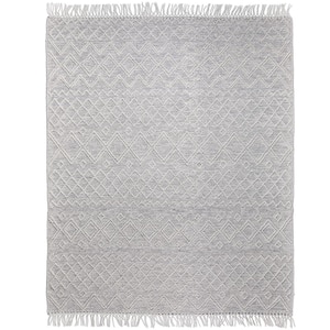 Jeffers Ivory Brown 8 ft. x 10 ft. Rectangle Solid Pattern Polyester Wool Cotton Runner Rug