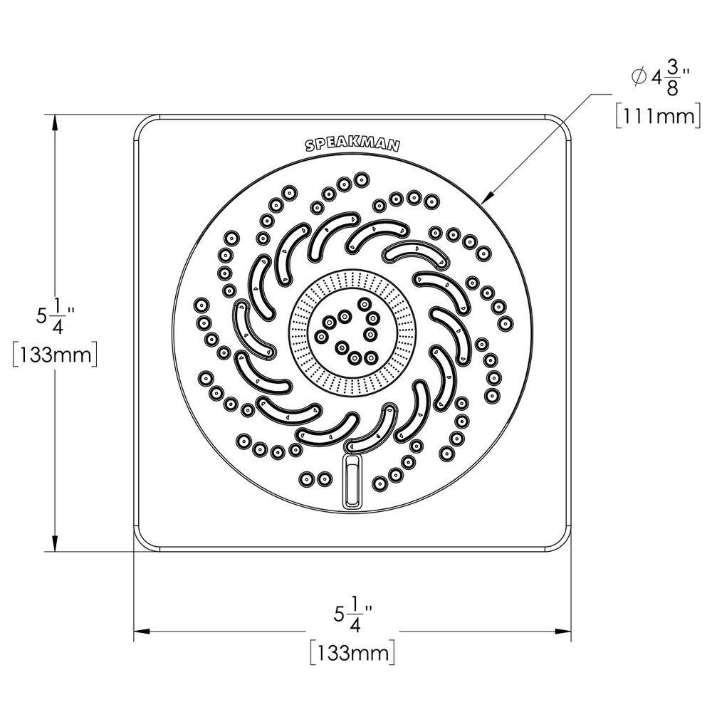 Polished Chrome Multi-Function Round Shower Head with 5 Spray Patterns