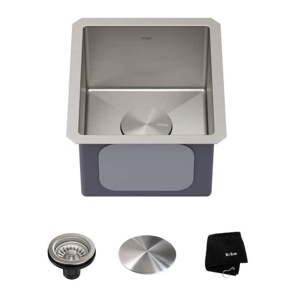 KRAUS Standart PRO 13 Undermount 16 Gauge Stainless Steel Single Bowl Bar Prep Kitchen Sink