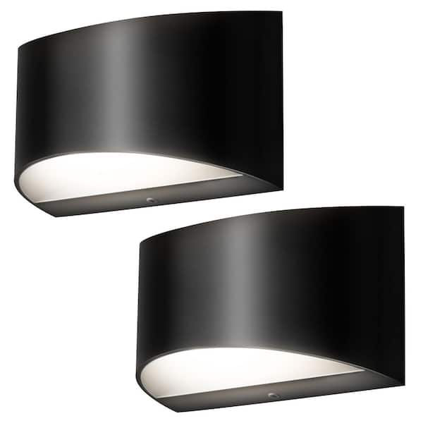 Emeritpro 8 in. 1-Light Modern Black Wall Sconce with Adjustable Rectangle Lantern Shade for Hallway