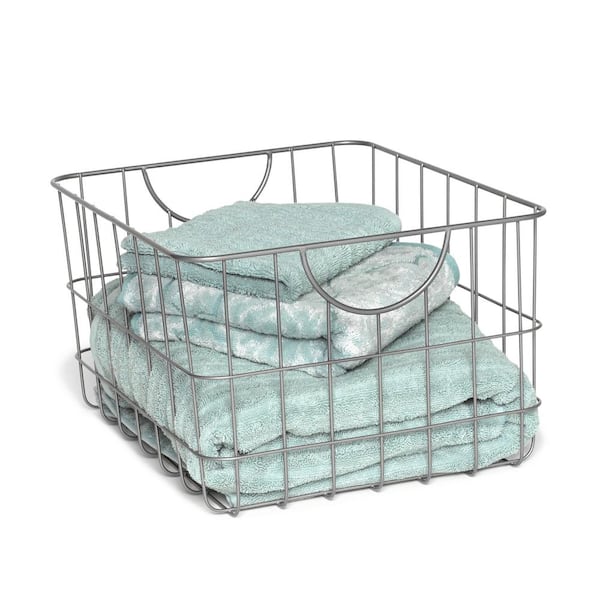 8 in. H x 11.75 in. W Silver Steel 1-Drawer Wide Mesh Wire Drawer Organizer