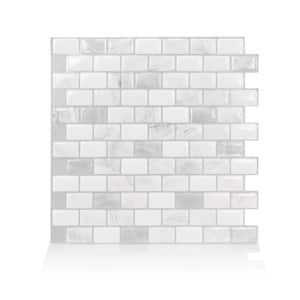 Details about   White Grey Marbles Mosaic Brick Peel and Stick Wall Tile Self-adhesive Stic PZ
