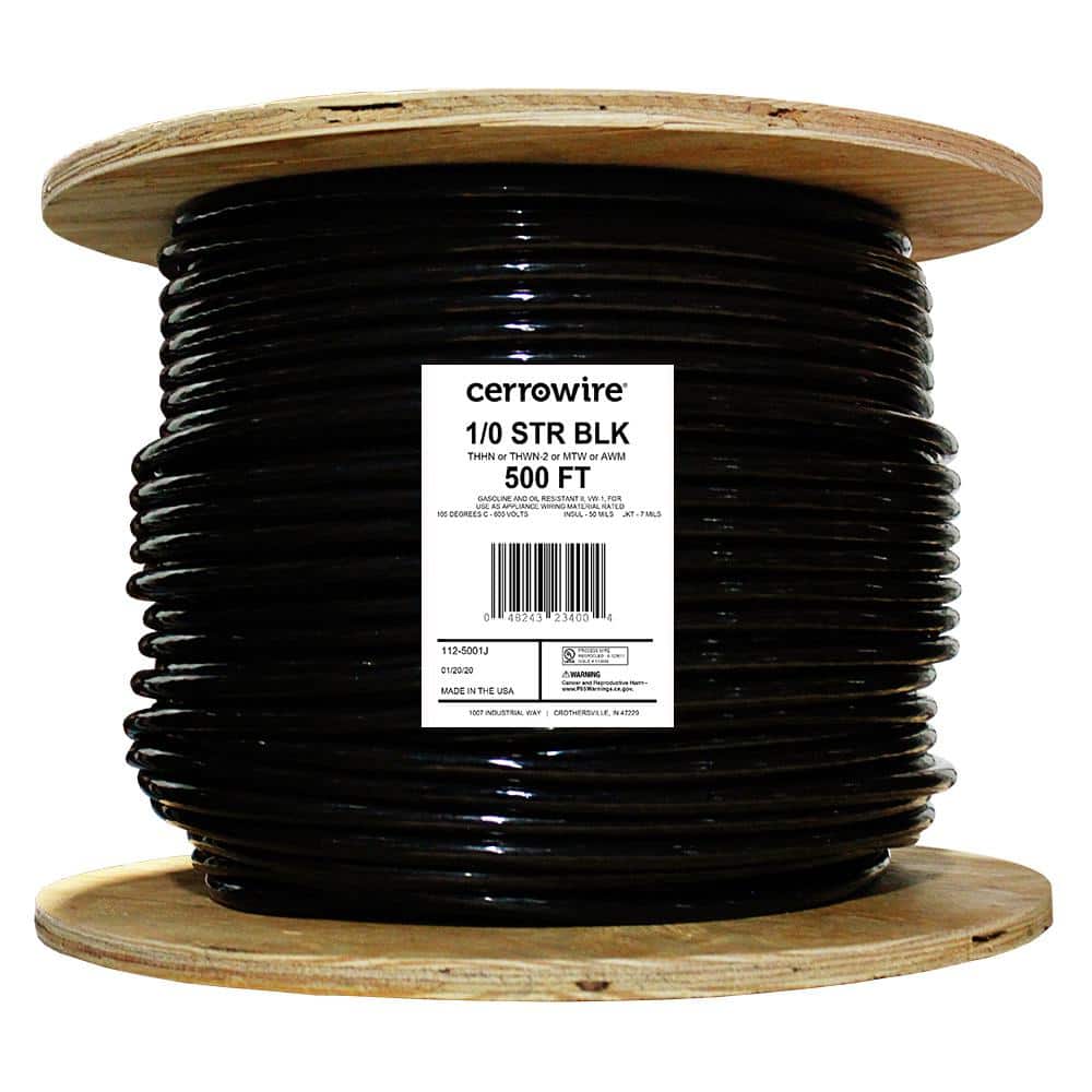 MTW 8 GAUGE AWG BLACK COPPER STRANDED WIRE 1000' FT MADE IN USA