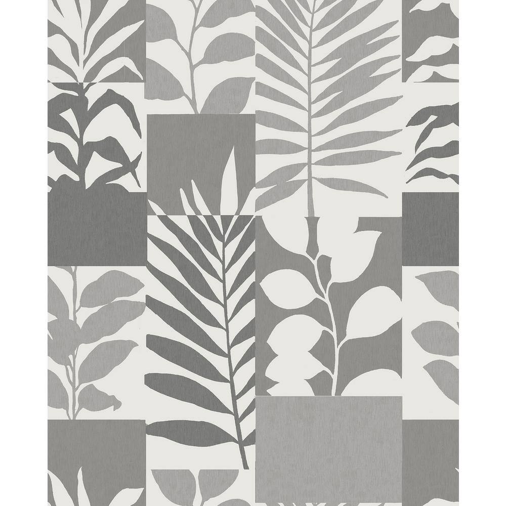 Hammons Silver Block Botanical Vinyl Strippable Roll (Covers 56.4 sq. ft.)