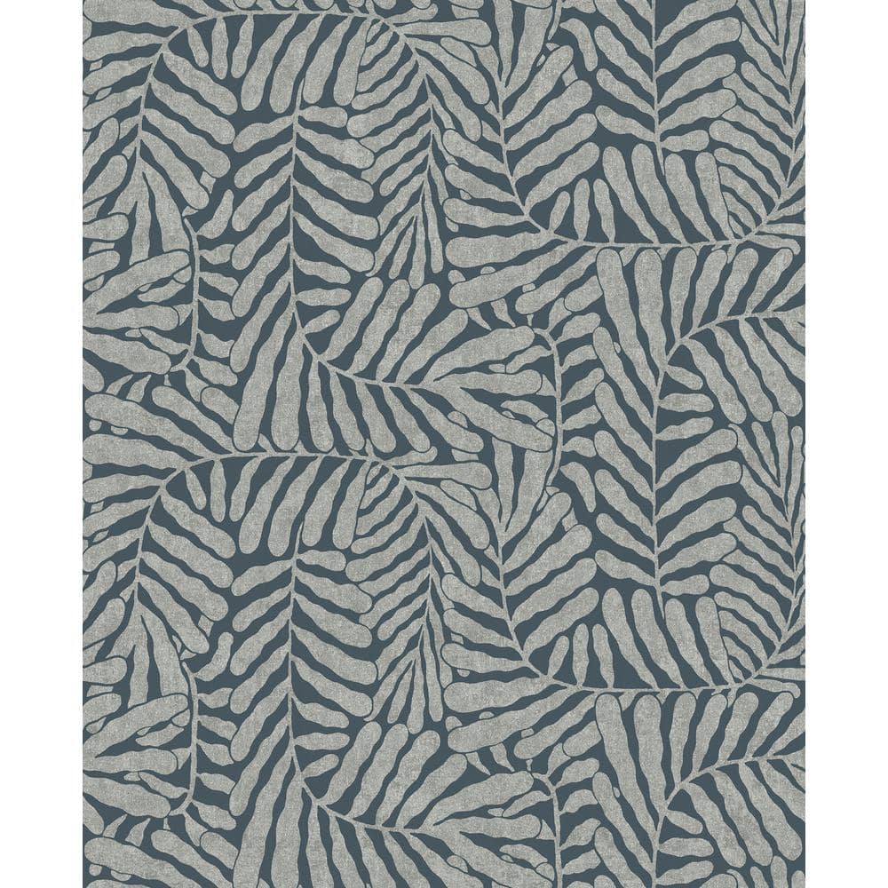 Gabriel Teal and Sterling Fern Non-Pasted Wallpaper