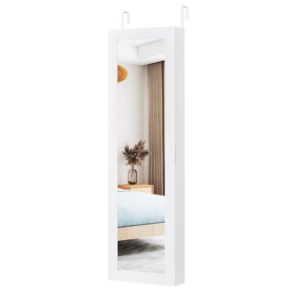 Door Mounted Mirrored Jewelry Cabinet Storage Organizer