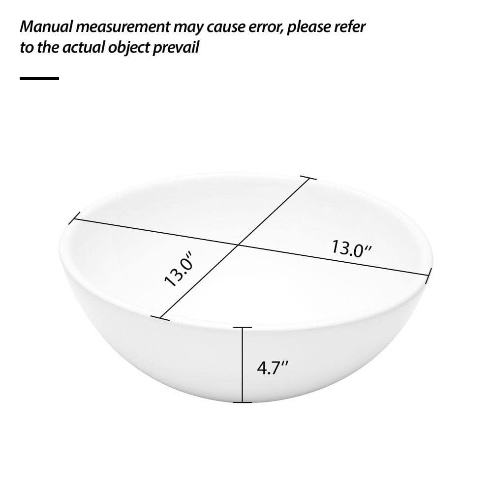 16 Inch White Ceramic Round Vessel Bathroom Sink