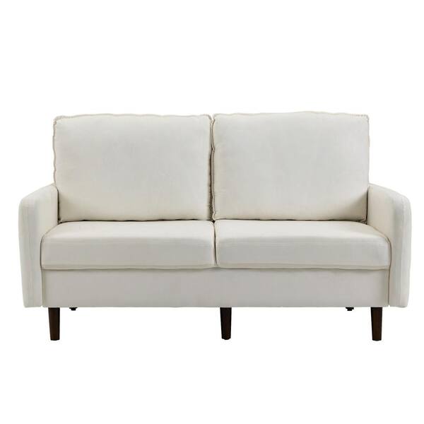Uixe 56.88 in. Straight Arm Velvet Upholstered Rectangle 2 Uixe 56.88 in. Straight Arm Velvet Upholstered Rectangle 2