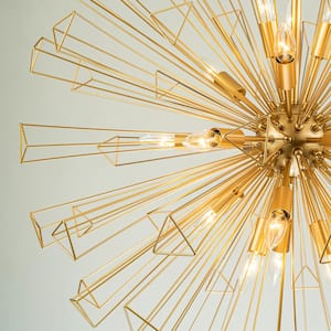 Mariah 18-Light Gold Sputnik Sphere Oversized Chandelier