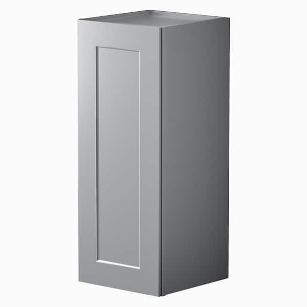 12 in. W x 12 in. D x 30 in. H Plywood Ready to Assemble Single Door Wall Kitchen Cabinet with Soft Close in Gray