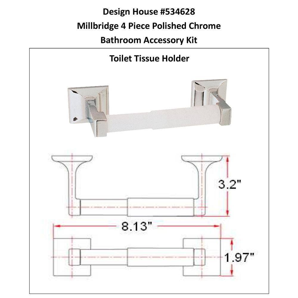 Millbridge Polished Chrome 4-Piece Bathroom Accessory Kit