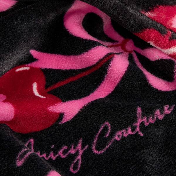 JUICY COUTURE Juicy Black/Red/Pink Sweet Cherry Bows 50 in. x 70