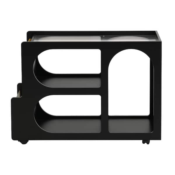 Harper & Bright Designs Black Modern 26.6 in. Rectangle