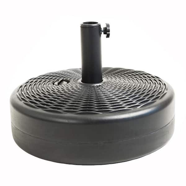 C-Hopetree Round Plastic Patio Umbrella Base Weight Stand for Outdoor in Black