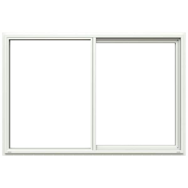 JELD-WEN 71.5 in. x 47.5 in. V-4500 Series White Vinyl Left-Handed Sliding Window with Fiberglass Mesh Screen