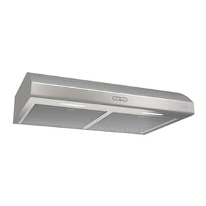 Osmos Deluxe 30 in. 375 Max Blower CFM Convertible Under-Cabinet Range Hood with Light in Stainless Steel