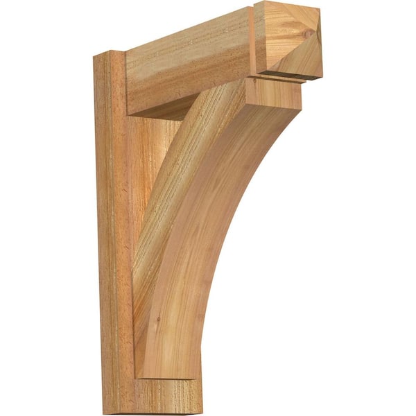 Ekena Millwork 6 in. x 22 in. x 18 in. Western Red Cedar Thorton Arts and Crafts Rough Sawn Outlooker