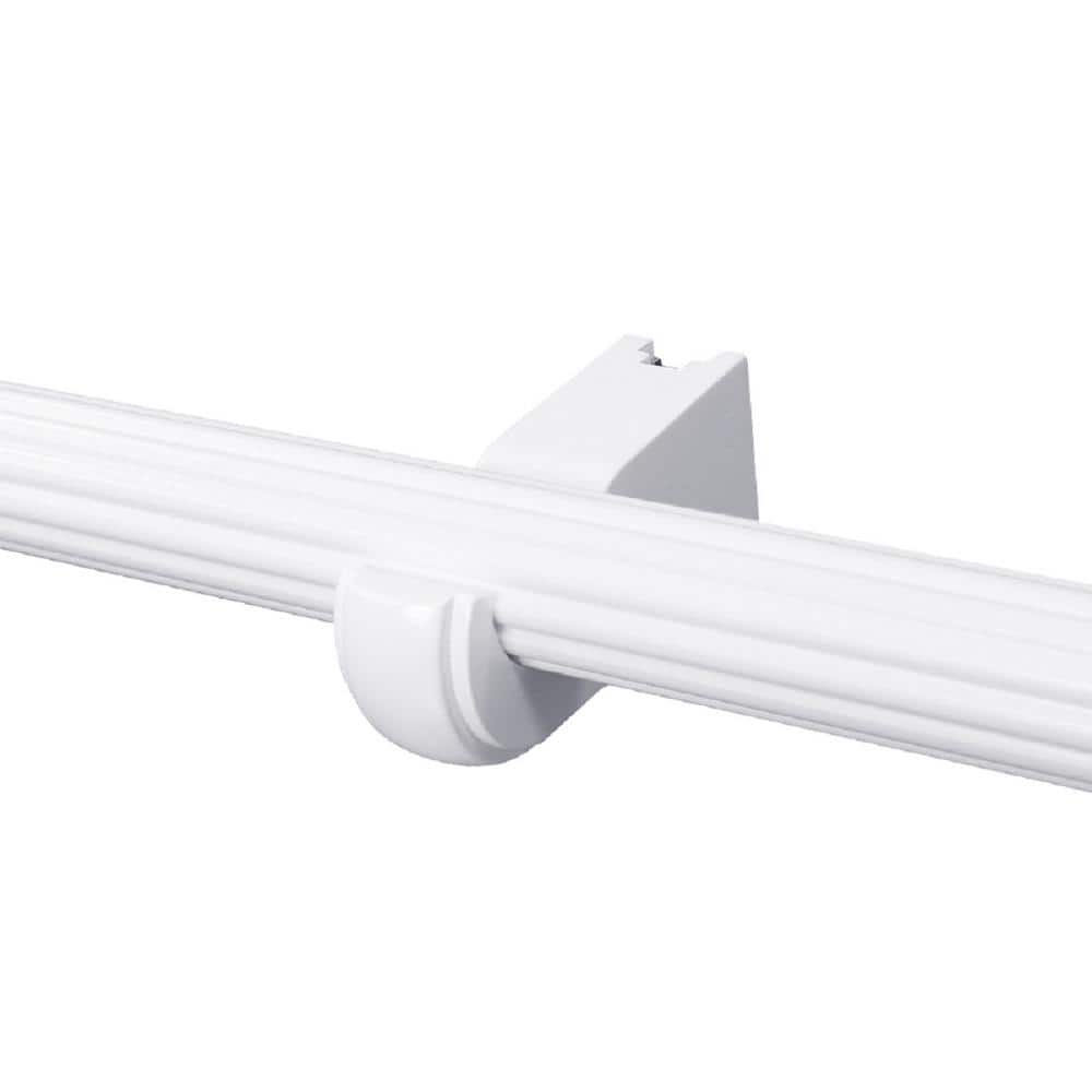 Mix and Match 1-3/8 in. dia. Wood Single Curtain Rod White - 8 FT (96 in.)