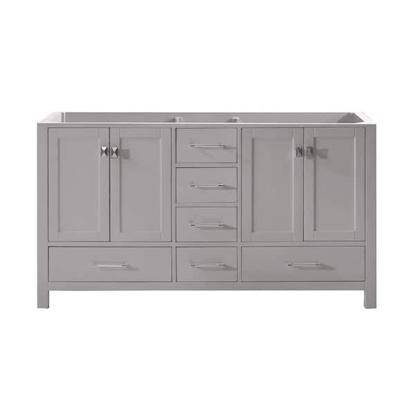 Virtu USA Caroline Avenue 60 in. W Bath Vanity Cabinet Only in Cashmere Gray