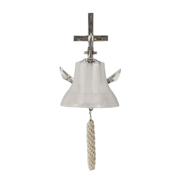Litton Lane Brass Silver Bell Wall Decor with Anchor Backing 042066 - The  Home Depot