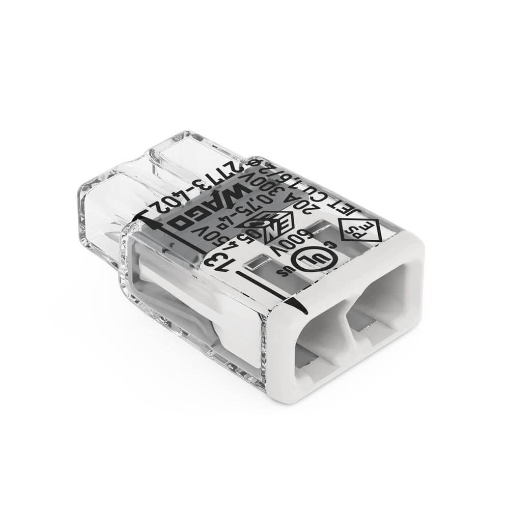 WAGO 2773 Series Pushwire 2-Conductor Splicing Connector, 20-12