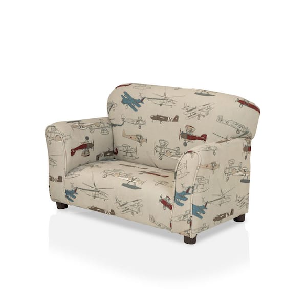 Furniture of America Mirri Beige Airplane Kids Loveseat
