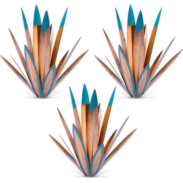 3 Large Rustic Tequila Agave Metal Sculpture: DIY Garden Decor for Indoors and Outdoors