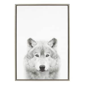 33 in. x 23 in. "Wolf" by Tai Prints Framed Canvas Wall Art