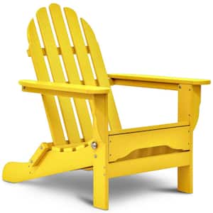 Icon Lemon Yellow Plastic Folding Adirondack Chair
