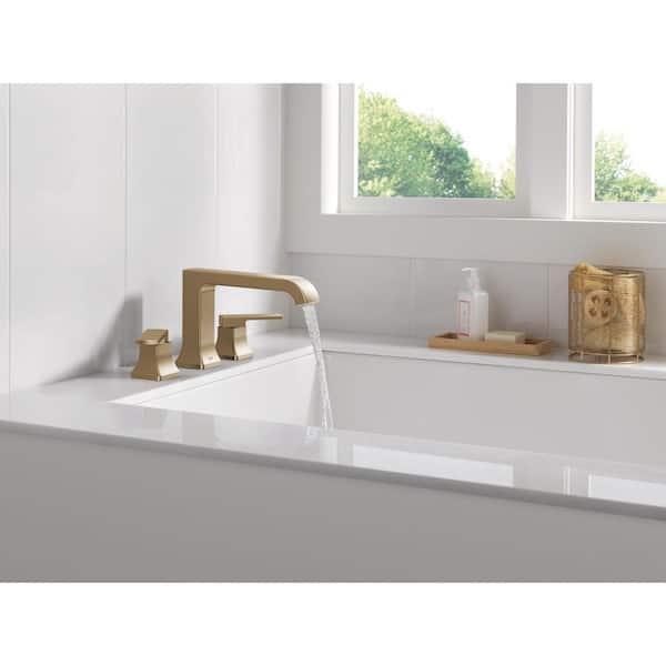 Delta Velum Gold 2-Handle Deck Mount Roman Tub Faucet Trim Kit in