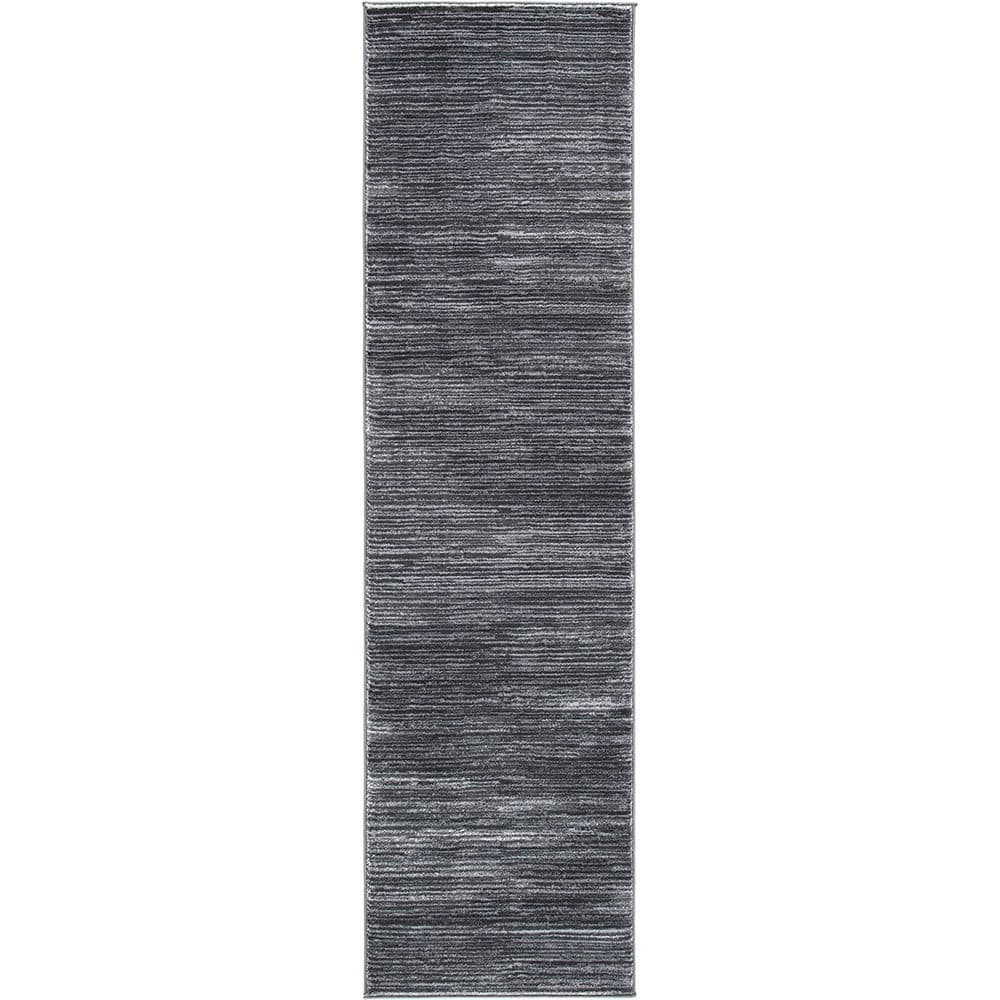 Gray Polypropylene 2 ft. 2 in. x 10 ft. Solid Color Indoor Runner Rug
