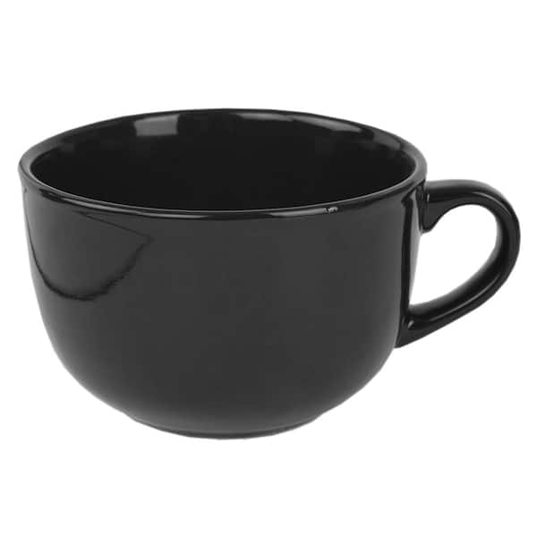BYCNZB 30oz Super Large Ceramic Coffee Mugs Large Handles Set of 2 (black)