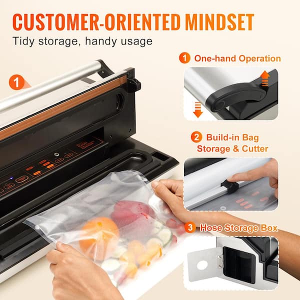SKYSHALO Vacuum Sealer Machine, 95Kpa 350-Watt Powerful Dual Pump