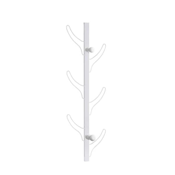 Unbranded 9.75 in. x 5 in. Cloak Rack Wall Mounted Wood, Wall Decoration, Metal Frame, 8 Hooks, White Corner Moulding